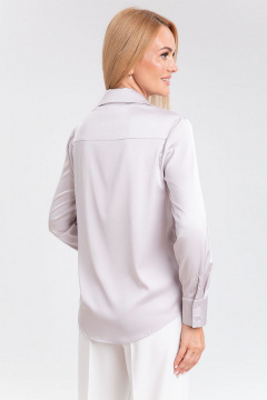 Деловая свободная блузка из искусственного шелка с атласным блеском IVARI 416 светлое_серебро - фото 5