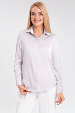 Деловая свободная блузка из искусственного шелка с атласным блеском IVARI 416 светлое_серебро - фото 2