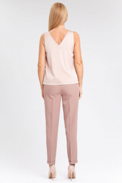 Деловая блузка из шелковистой ткани с атласным блеском IVARI 423 бежевый - фото 5