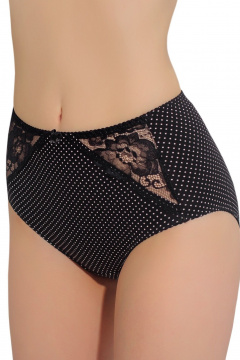Женские кружевные трусы из трикотажа для ежедневного комфорта ЛЕДИ ГРАНД 191167 черный_горох - фото 2