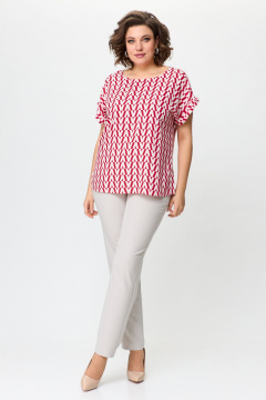 Свободная летняя женская блуза из текстиля с разрезами STEFANY 477 - фото 2