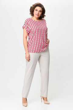 Классические зауженные брюки из текстиля для casual стиля STEFANY 678 светлый_беж - фото 3