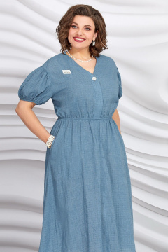 Платье с резинкой, карманами и длиной до колена Mira Fashion 5433 - фото 2