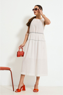 Летнее платье с резинкой, вышивкой и декоративными вставками Lissana 4918 - фото 1