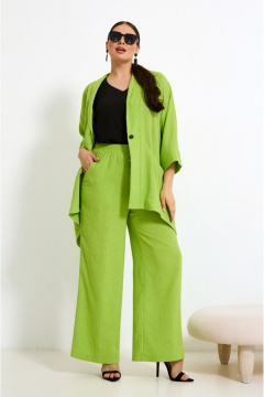 Летний костюм с жилетом и брюками из текстиля с карманами Lissana 4905 лайм - фото 4