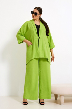 Летний костюм с жилетом и брюками из текстиля с карманами Lissana 4905 лайм - фото 1