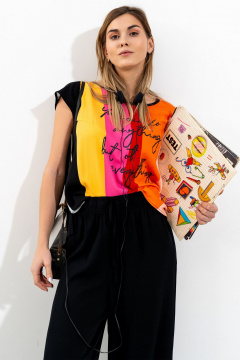 Топ Luna 154 полоска-черный - фото 4