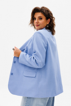 Деловой приталенный жакет из текстиля на каждый день Anelli 1471.1 гавайский_океан - фото 3