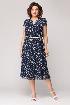 Платье Slaviaelit 535 т.синий-штрихи - фото 5