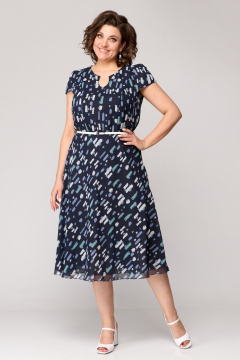 Платье Slaviaelit 535 т.синий-штрихи - фото 2