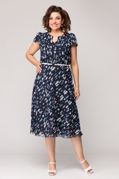 Платье Slaviaelit 535 т.синий-штрихи - фото 1