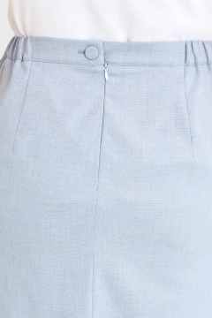 Голубая летняя юбка из натуральной ткани с разрезом IVA 1602 - фото 5