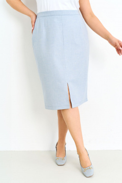 Голубая летняя юбка из натуральной ткани с разрезом IVA 1602 - фото 4