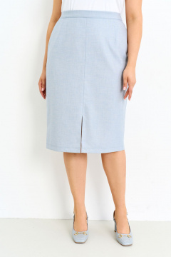 Голубая летняя юбка из натуральной ткани с разрезом IVA 1602 - фото 3