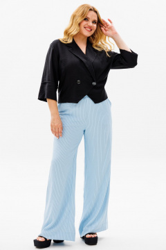 Брюки, жакет Michel chic 1375/1 черный,голубой - фото 3