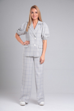 Брюки, жакет Gamma Gracia 723 серый_клетка - фото 1