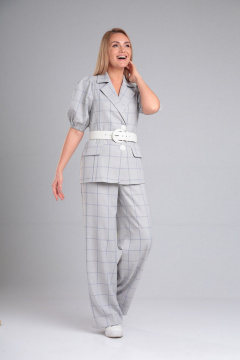 Брюки, жакет Gamma Gracia 723 серый_клетка - фото 2