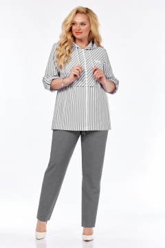 Серый комплект-двойка с жакетом-ветровкой и брюками, летний стиль Tensi 375 серый - фото 1