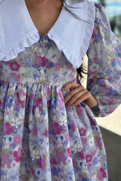 Платье свободного кроя с хлопковым воротником THE.WOMAN 0178 сиреневый - фото 5