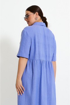 Платье в стиле бохо с вышивкой и рубашечным воротником Lissana 4933 лаванда - фото 4