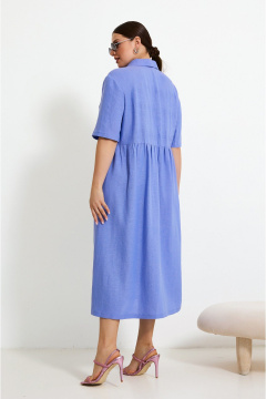 Платье в стиле бохо с вышивкой и рубашечным воротником Lissana 4933 лаванда - фото 3