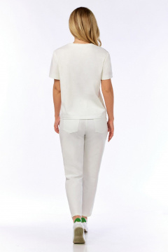 Брюки в джинсовом стиле на высокой посадке LEANNA-STYLE 2005 белый - фото 3