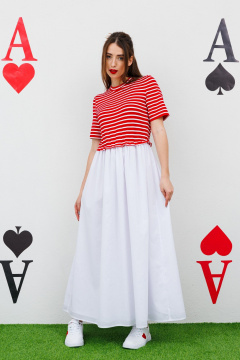 Платье NikVa 534 красный и молоко - фото 5