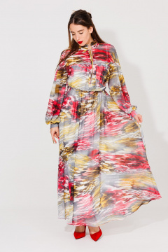 Платье NikVa 535 красно-жёлтый - фото 5