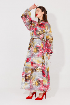 Платье NikVa 535 красно-жёлтый - фото 4