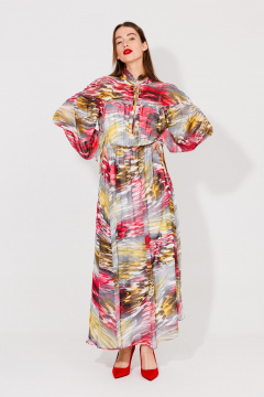 Платье NikVa 535 красно-жёлтый - фото 2