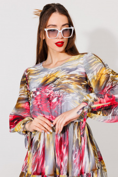 Платье NikVa 536 красно-жёлтый - фото 4