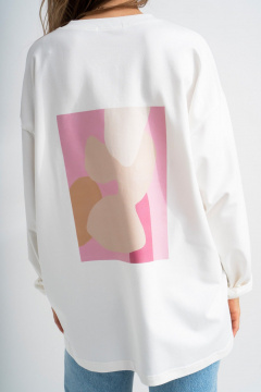 Лонгслив мужской из хлопка с принтом DTF Mirolia 1225-4 розовый - фото 3