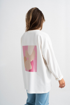 Лонгслив мужской из хлопка с принтом DTF Mirolia 1225-4 розовый - фото 2