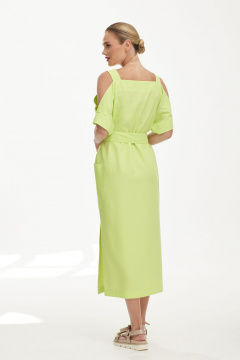 Сарафан из льна с ярким цветочным принтом и коротким рукавом Твой имидж 1849 лайм - фото 2