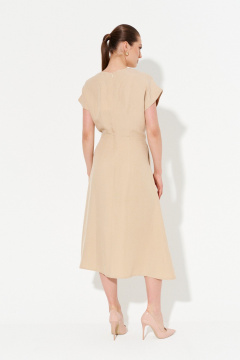 Платье А- силуэта с разрезом и отрезной линией Ketty К-06480 бежевый - фото 5