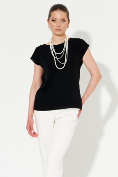 Блуза прямого силуэта из струящейся ткани Ketty К-09940 черный - фото 2