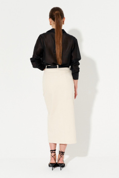 Полукарандашная юбка из эко-джинса с разрезом Ketty К-16950 светло-бежевый - фото 2