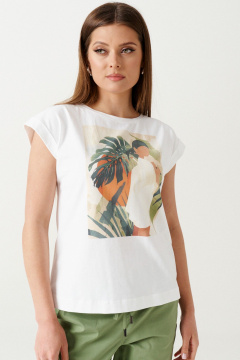 Стандартная футболка из натурального трикотажа Ketty К-14743 молочный - фото 2