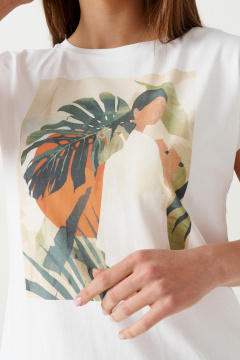 Стандартная футболка из натурального трикотажа Ketty К-14743 молочный - фото 5