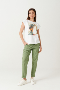 Стандартная футболка из натурального трикотажа Ketty К-14743 молочный - фото 3