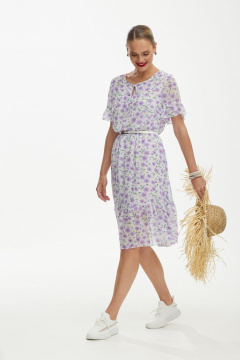 Платье с воланами и сборкой по талии Твой имидж 1254 цветочный-принт - фото 4