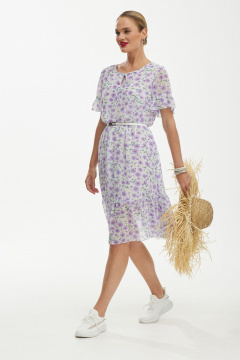 Платье с воланами и сборкой по талии Твой имидж 1254 цветочный-принт - фото 3