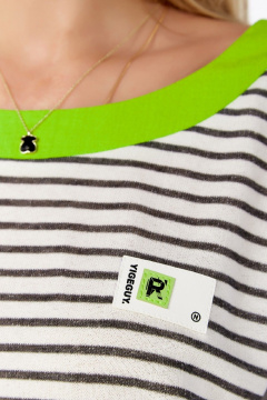 Морское платье свободного кроя из ткани с карманами LEANNA-STYLE 5010 зеленый - фото 4