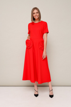 Нарядное летнее платье с наклонными карманами из ткани с цветочным принтом PUR PUR 11-297 - фото 2