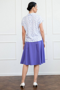 Фиолетовая летняя юбка с складками и карманами LADO 1129-14 - фото 4