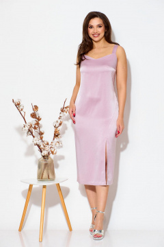 Платье нарядное из атласа с подрезом и разрезом на ногу Fortuna ШЖ 714 - фото 1