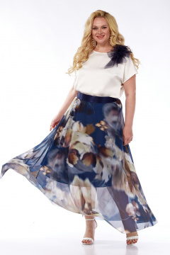 Комплект из блузки и юбки из принтованной сетки Jurimex 3135 - фото 1