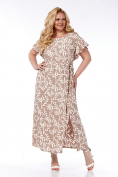 Платье А-силуэта из натуральной ткани с разрезом и поясом Jurimex 3131 - фото 1