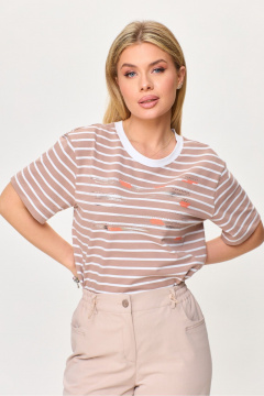 Брюки, футболка Laikony L-202 бежевый - фото 2