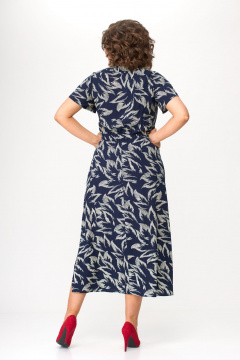 Летнее платье из штапеля с фигурным вырезом и разрезами по бокам Bonna Image 927 листики - фото 5